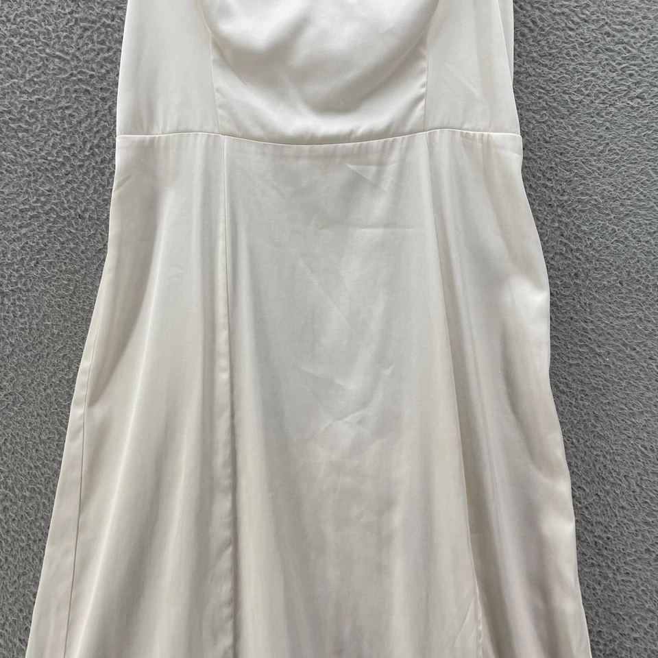 Abercrombie&Fitch Dress Women Small Cream Satin Midi Y2K Fairy Camisole Cinched* - Image 4 of 4