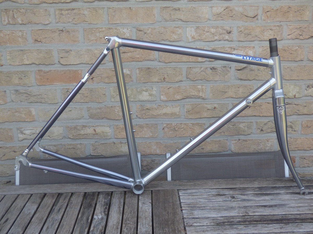 SR SAKAE VINTAGE LITAGE RACING FRAME FORK SIZE 53 ALUMINUM NOS