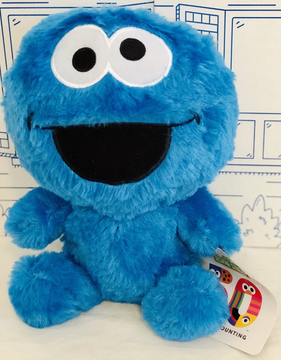 New Sesame Street Cookie Monster Plush 50th Anniversary Big Head