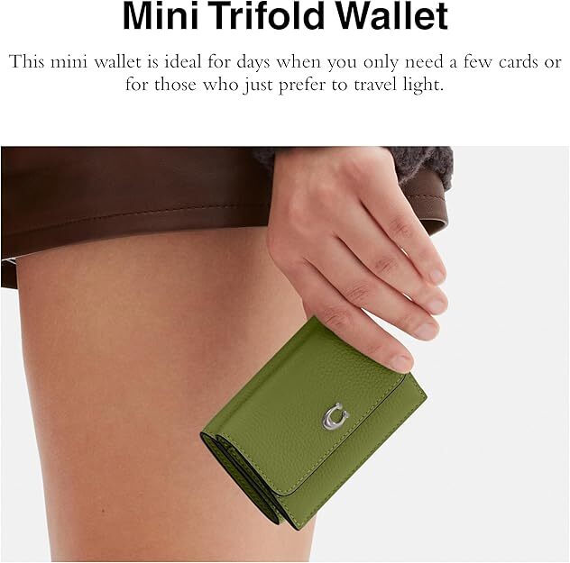 【★Coachの人気商品★Essential Mini Trifold Wallet ★】 Coach Essential Mini Trifold Wallet, Dark Lime | eBay