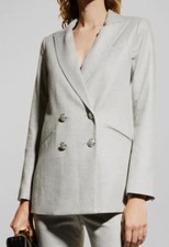  798 Veronica Beard Women's Silver Oria Double-Breasted Dickey Blazer Jacket 4