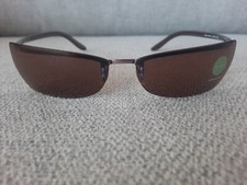 Silhouette Rimless Sunglasses Model 8086 Color Purple Brown Ceramic Brown LNS