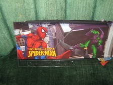  2 The Amazing Spider-Man Plastic Pencil Case 2011 "NWT" Holes for Binders 