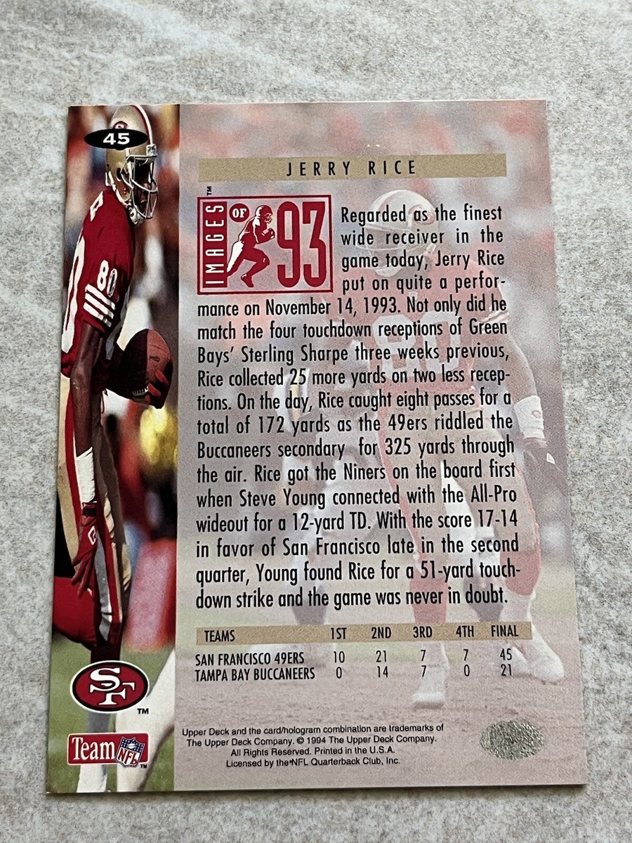 1994 Upper Deck Collector's Choice Gold #45 Jerry Rice NFL San