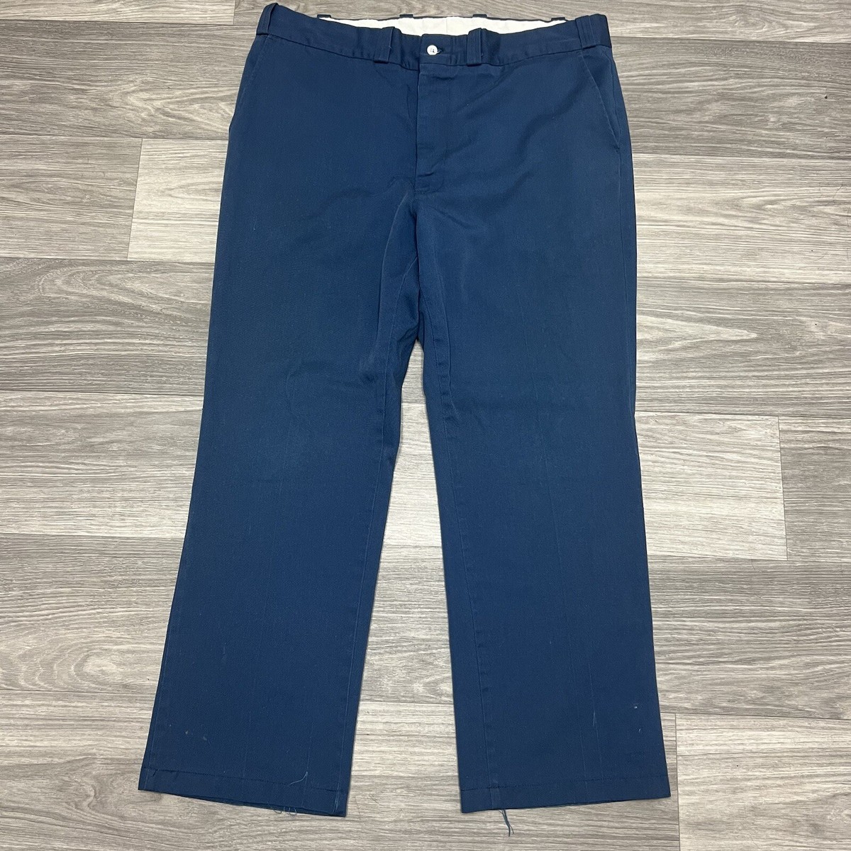 True Vintage 70s Work Pants Men 39x29 Blue Faded Distressed Chino