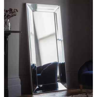 Rechteckiger Glasspiegel 91 x 182 cm Hochformat Querformat Silberoptik