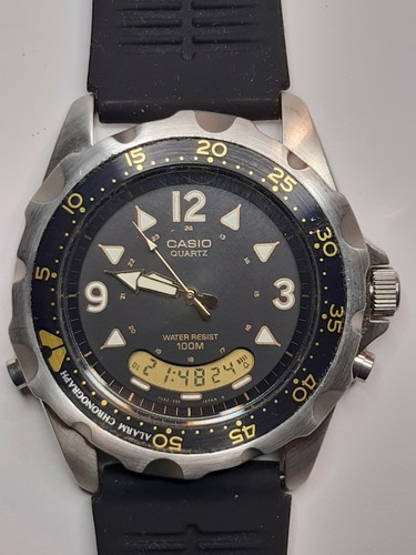 Orologio Casio Allarm Cronograph Dual Display Subacqueo 100m (AD-520) cond.  NOS | eBay