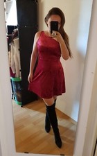 velvet mini dress party dress sleeveless backless size EU 36