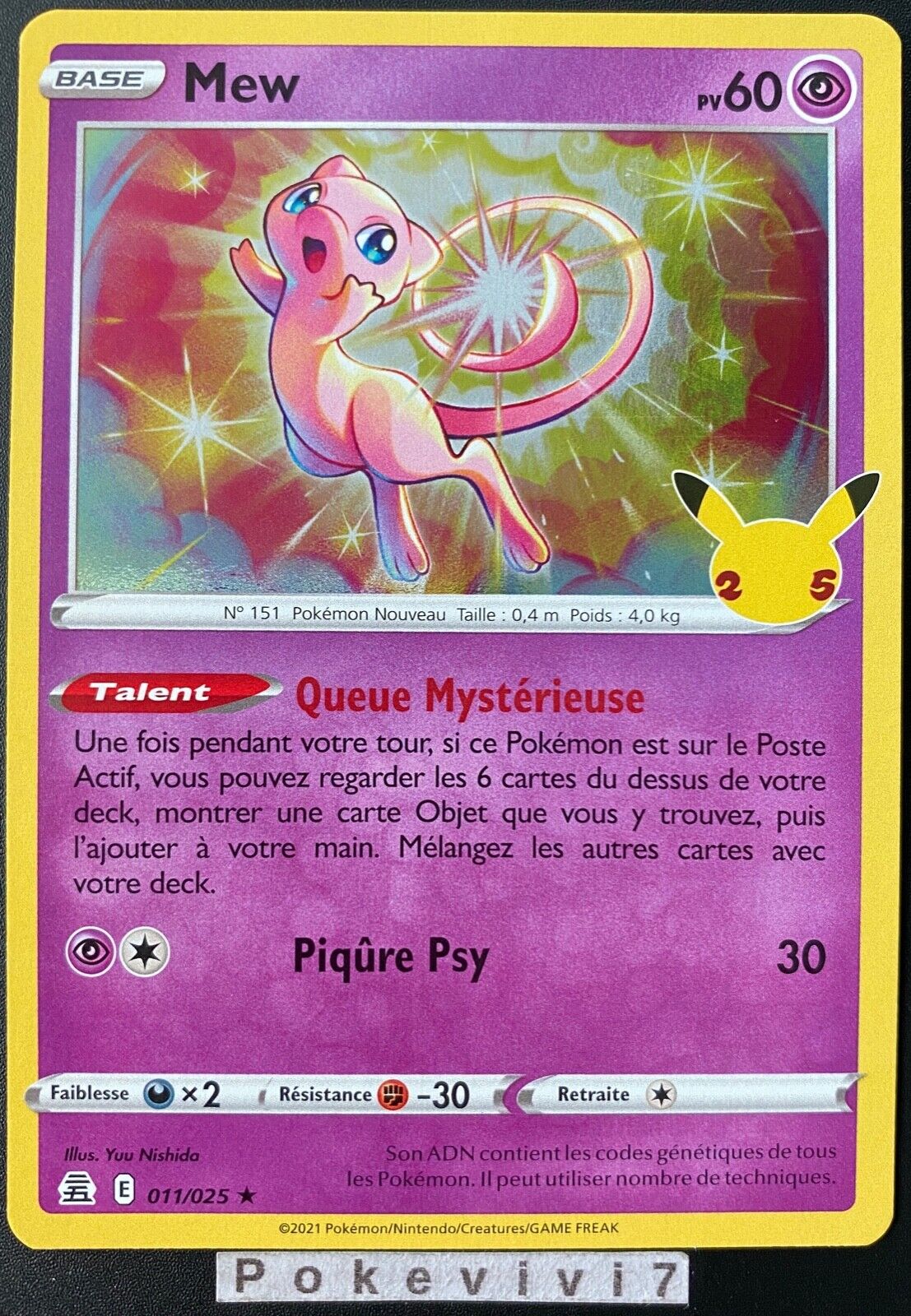 Carta Pokemon Mew 011/025 Celebrações Card Pokémon