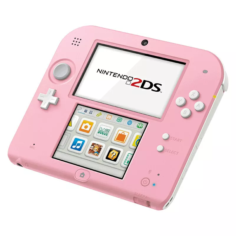 Nintendo 2DS - Pink & White Handheld Gaming System - Good