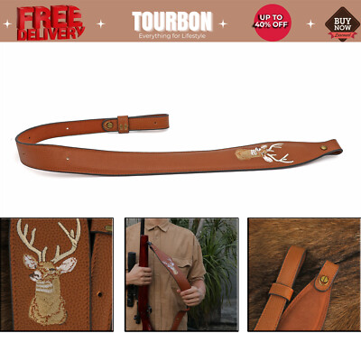 Tourbon Shooting Leather Rifle Sling 1in Strap Gun Carrying Padded Deer Hunting