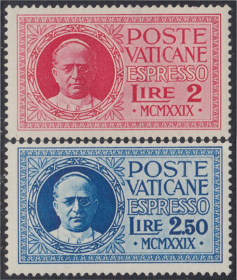 Vaticano Express  1/2 1929 Papa Pío XI MH