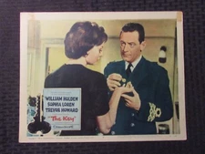 1958 THE KEY Lobby Card VG- 3.5 William Holden, Sophia Loren, Trevor Howard
