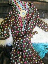 Pottery Barn Teen Terry Coco Dot robe multi color one size New w tag