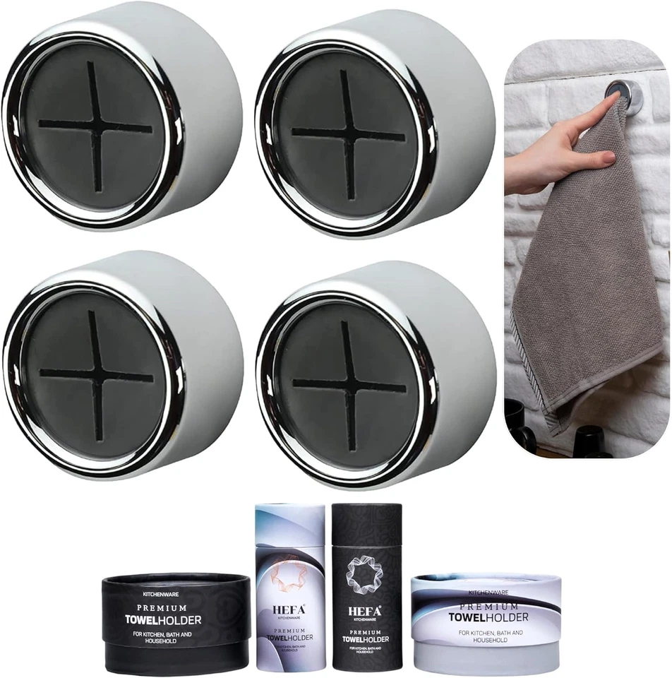 Paquete de 4 ganchos porta toallas para cocina y baño - perfecto regalo y organizador Foto 2 de 4