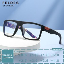 Unisex Square Anti Blue Light Reading Glasses Retro Sport Presbyopic Glasses New