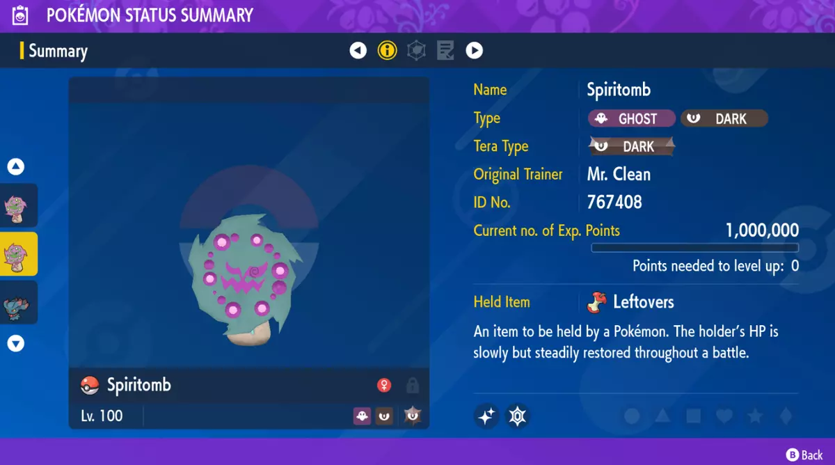 Shiny Spiritomb Pokemon Trade Go