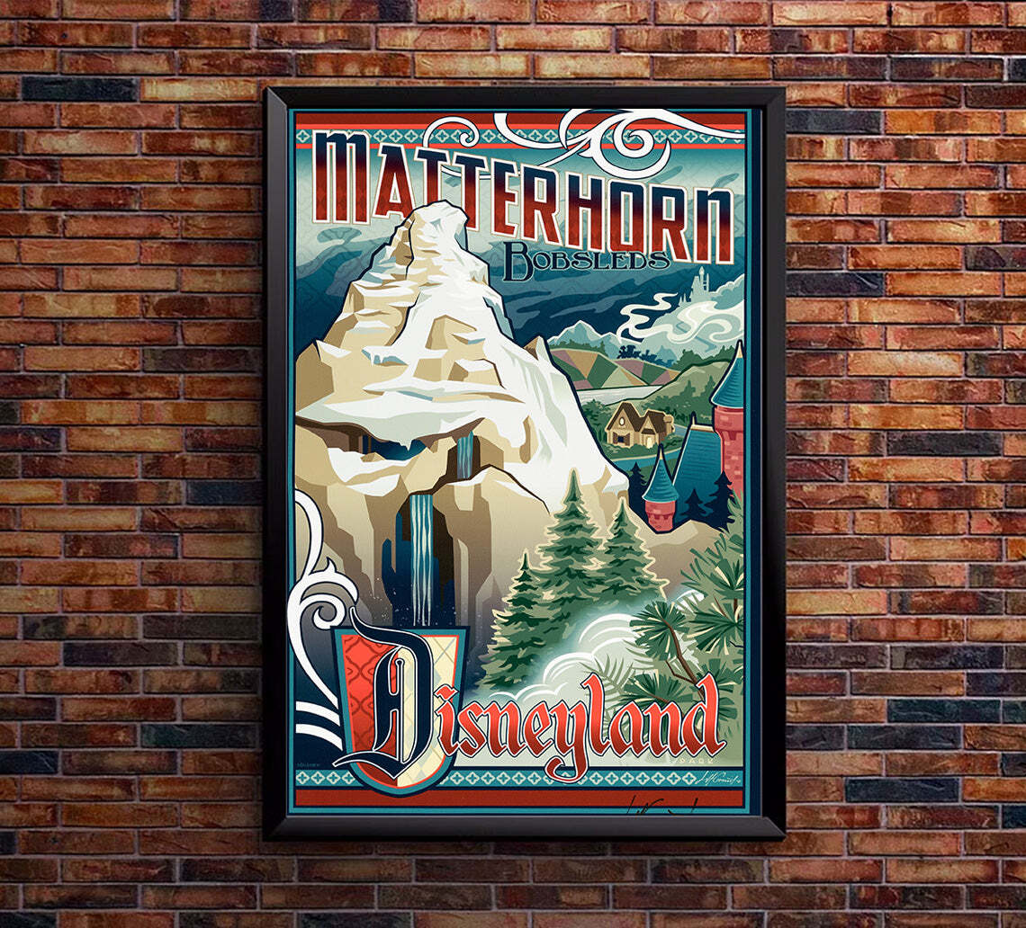 Matterhorn - Attraction - Disneyland - Vintage Disney Poster | eBay