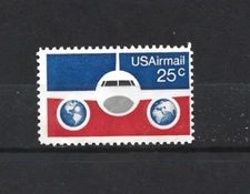 US Stamp-Scott # C89-25c-Mint/NH-OG-1976-Planes, Globes-Air Mail