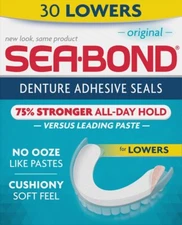 SM Sea Bond Denture Adhesive Wafers Original 30 Lowers