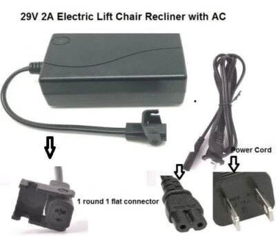 Okin Power Recliner Transformer WIth 2 Prong Connector SP2-A 29V 2A power supply
