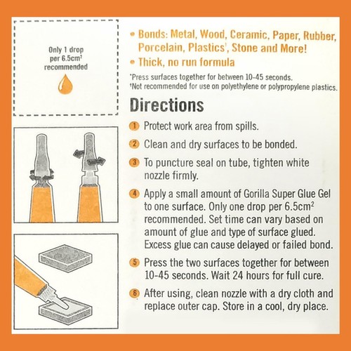 2 x Gorilla Super Glue Gel 3g Multi Purpose Fast Setting Strong Adhesive Bond - 第 4/9 張圖片