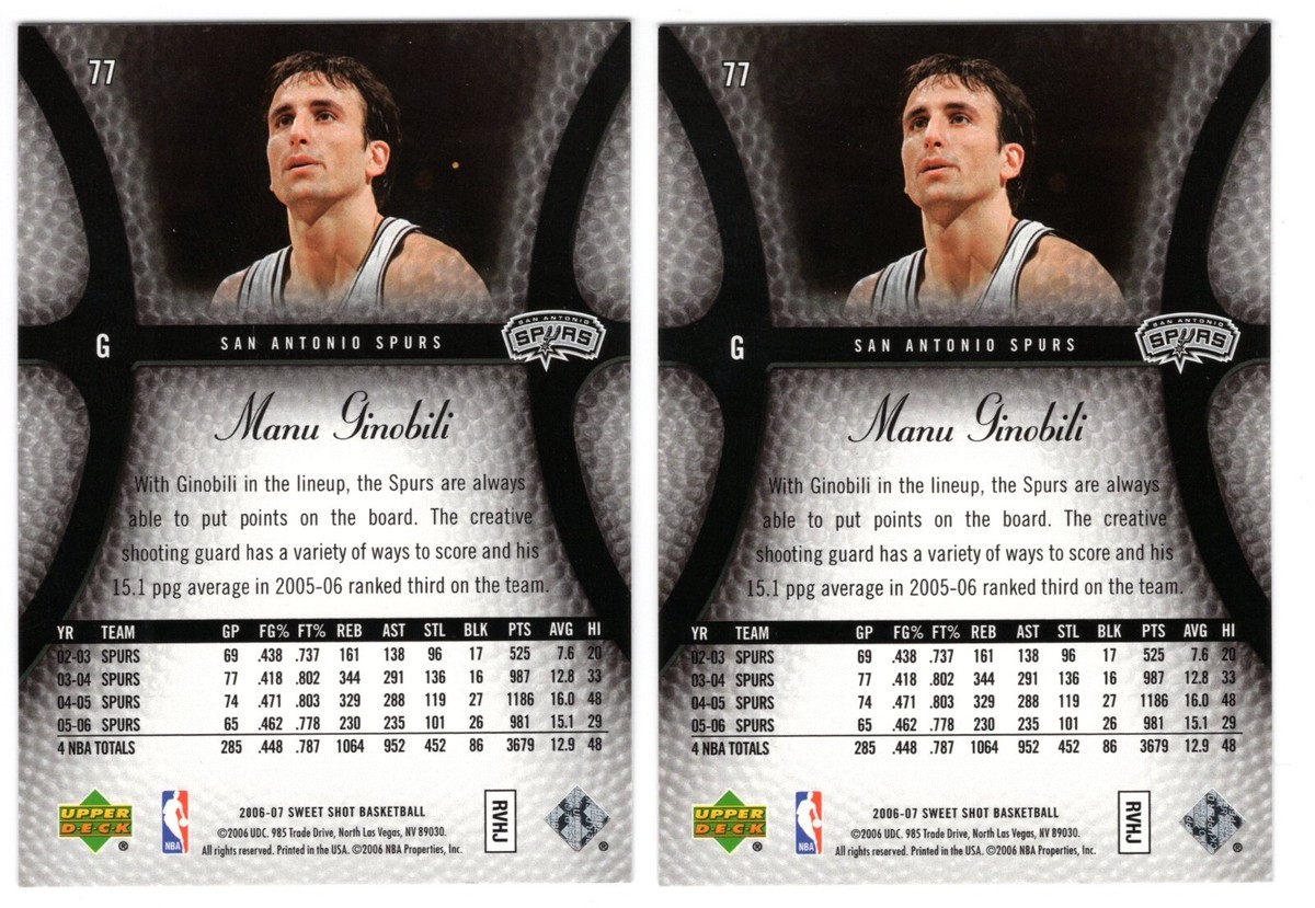 その他 UD Sweet Shot Emanuel Ginobili auto 2003-04 UD Sweet Shot Signature Shot Auto Emanuel Manu