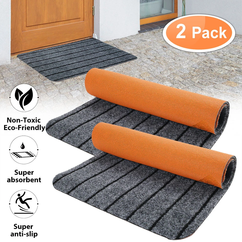 2 Pack Door Floor Mat Indoor Outdoor Rug Entryway Welcome Mats w