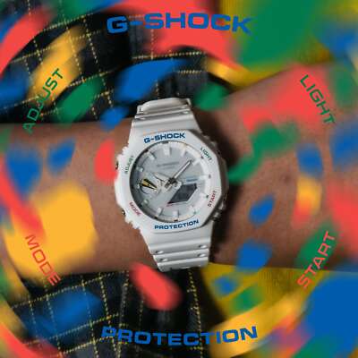 CASIO G-Shock Carbon Core Bluetooth Solar White Colorful Watch GA