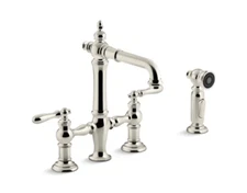 NEW Kohler K-76520-4-SN #300 Artifacts 1.5 GPM Widespread Bridge Bar Faucet with