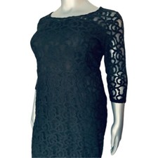 Lane Bryant Foxy Black Lace Illusion Dress 22