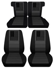 Fits 1980 to 1990 Ford Bronco II Front and Rear seat covers black charcoal