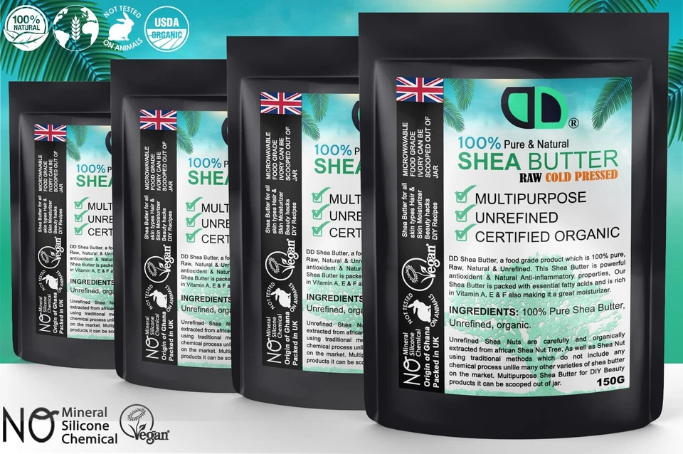 Shea Butter Organic - Unrefined, Cold Pressed, 100% Pure, Raw & Natural