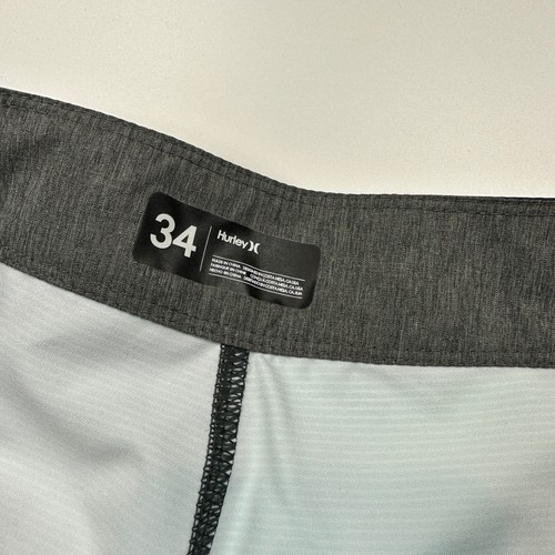 Mens Hurley Boardshorts Black White Blue Stripe Size 34 - Picture 5 of 8