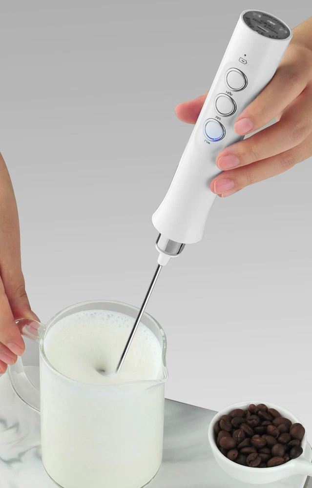 Milk Frother Handheld Double Whisk Foam Coffee Maker USB Rechargeable Electric