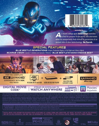 Blue Beetle (Blu-ray) Xolo Mariduena Bruna Marquezine Becky G (US IMPORT) - Picture 3 of 3