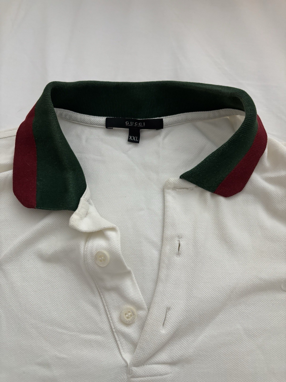 Gucci Men's White XXL Collar Polo Shirt