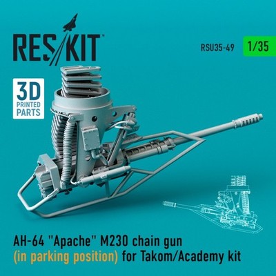 AH-64 Apache M230 chain gun (in parking position) for Takom/Academy / 1:35