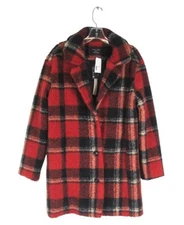 LOVE TREE Checkered Terra Cott Coat Women's Small NWT