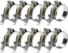 10Pack T Bolt Hose Clamp 40-46mm 1.25" Hose ID Stainless Steel Heavy Duty