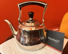Potobelo Italia 2.6 QT Stainless Steel Whistling Tea Kettle Stovetop NEW w/tags!