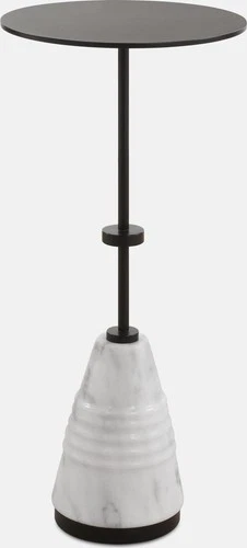 Uttermost 50059 Kincaid 11" Diameter Iron and Marble Accent Table - White - Picture 6 of 6