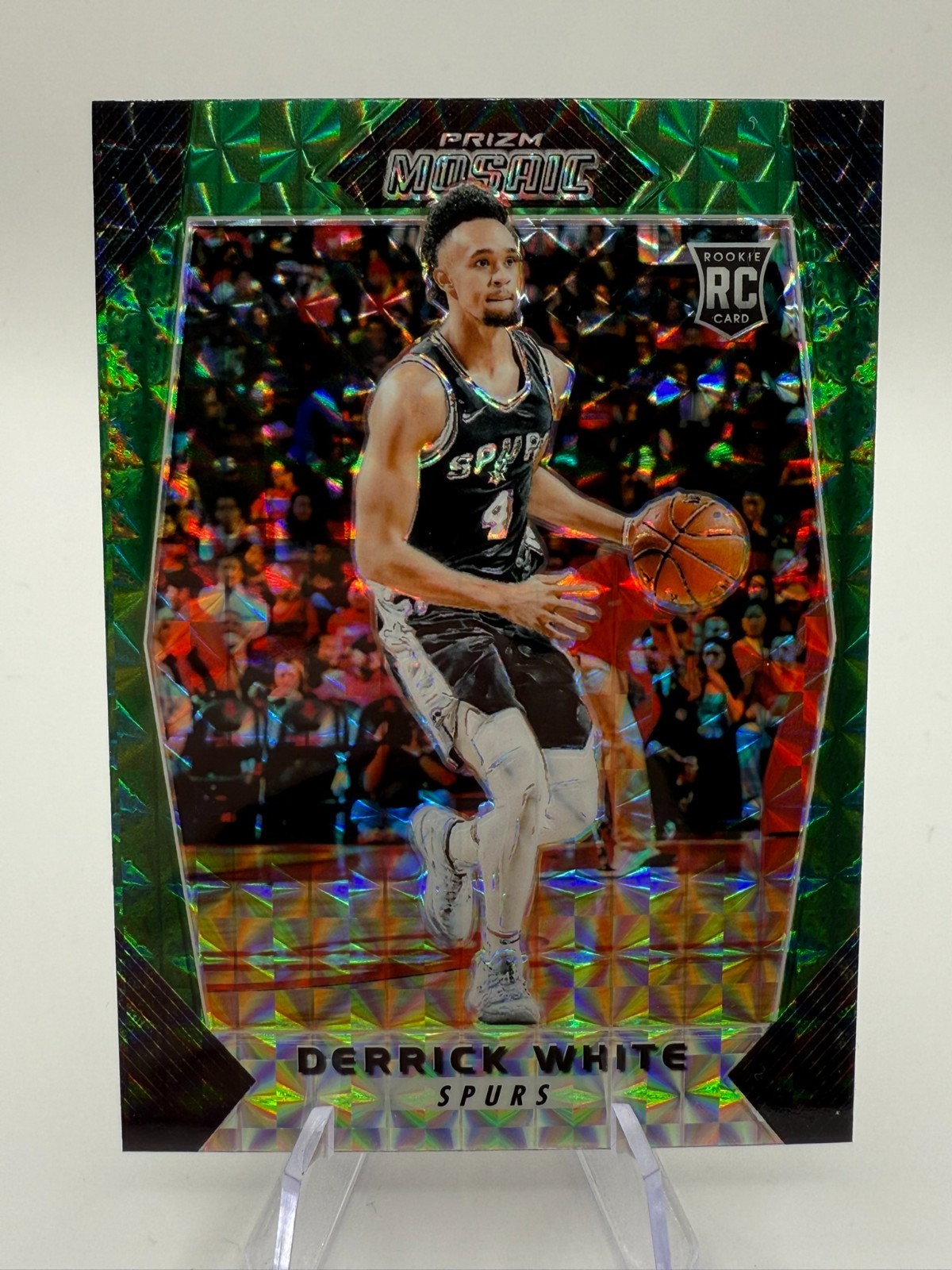 2017-18 Panini Prizm Mosaic Green Derrick White #55 Rookie RC Spurs Celtics
