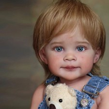 30" Artist Handmade Reborn Baby Doll Toddler Girl with Short Hair Cloth Body Toy