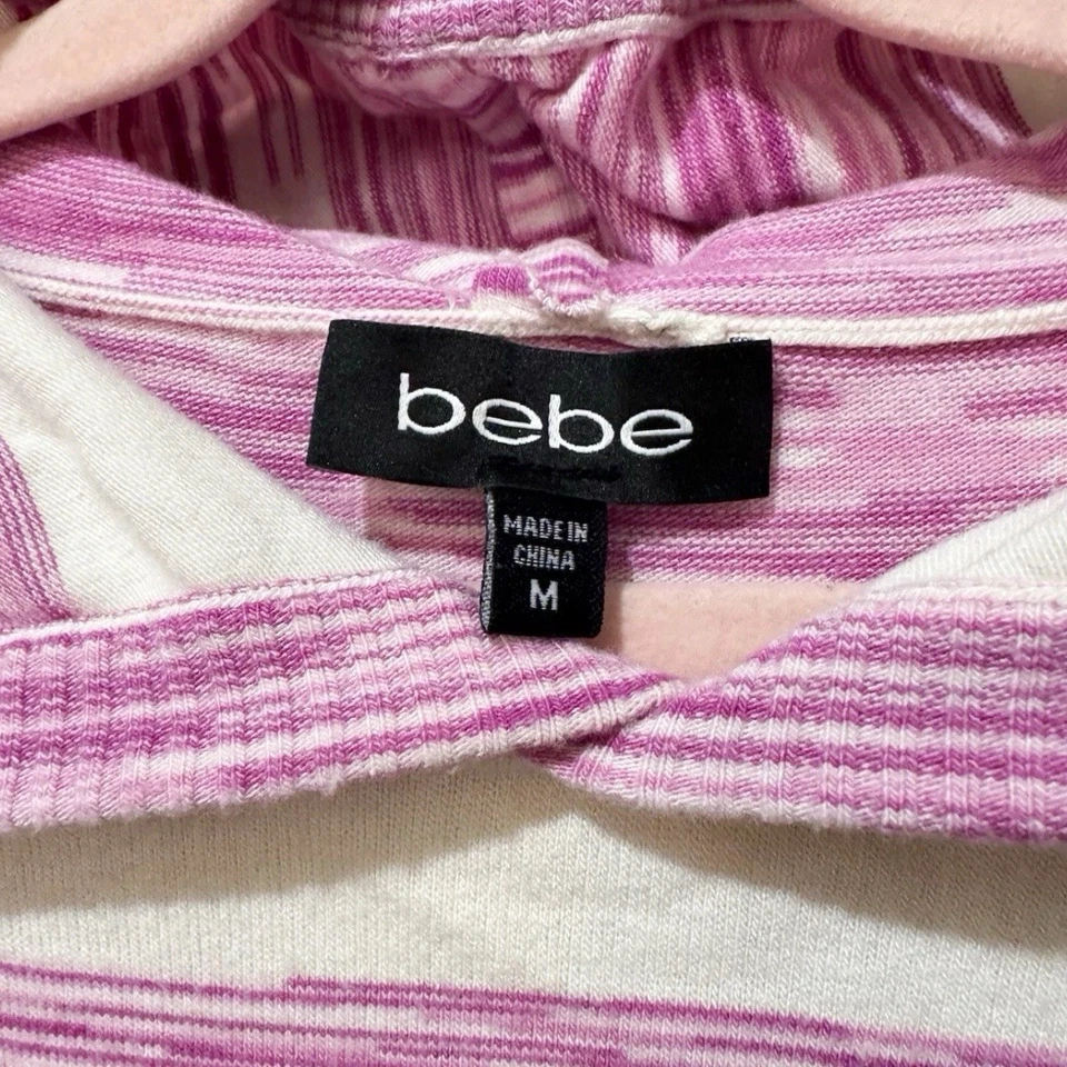 Camisa Bebe Mediana Estrás Logo Rosa Blanco Rayas Manga 3/4 Suéter Y2K Capucha Foto 4 de 4