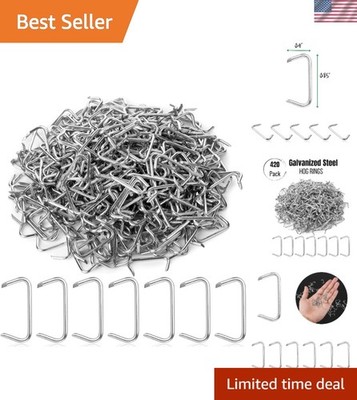 Essential Galvanized Hog Rings Set, 3/4'', 420 Pcs for All Your Fastening Needs