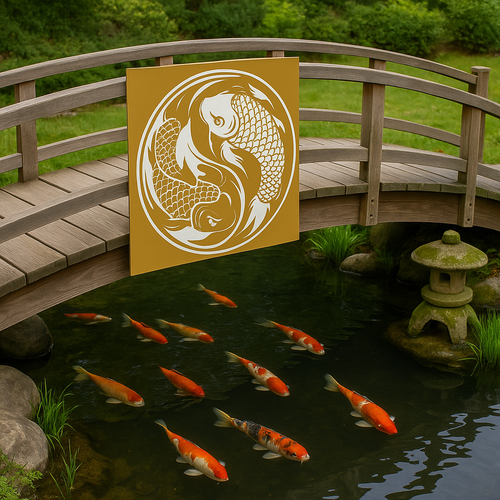 Ying Yang Koi Art Vinyl Decals for Wall, Bathroom, Lounge Window Decor - Picture 6 of 27