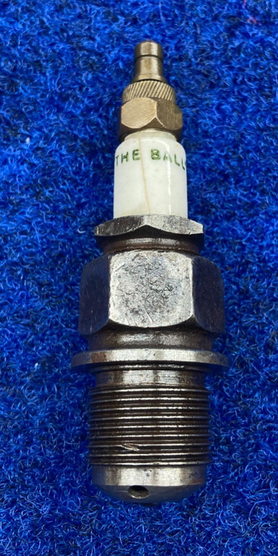 Vintage "The Ball" spark plug 7/8" straight thread