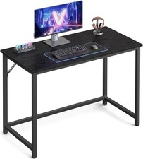 VASAGLE Computer Desk 100x50cm, Ebony Black - Industrial Steel Frame Home Table