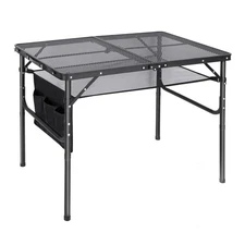 36x24 Folding Grill Table for Outside, Lightweight Portable Metal Aluminum Ou...